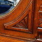 Edwardian Vintage Light Oak Hall Stand With Mirror, Drawer, Original Coat & Hat Hooks.