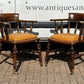 Victorian Vintage Pair Of Library Armchairs, On Brass Castors, Good Quality Examples.