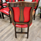 Individual Victorian Arts & Crafts Red Leather Carver Chairs, Carved Oak X6 Available