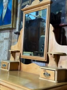 Antique Mid Victorian Pine Mirrored Dressing Chest of Two Over Two Drawers, c.1850