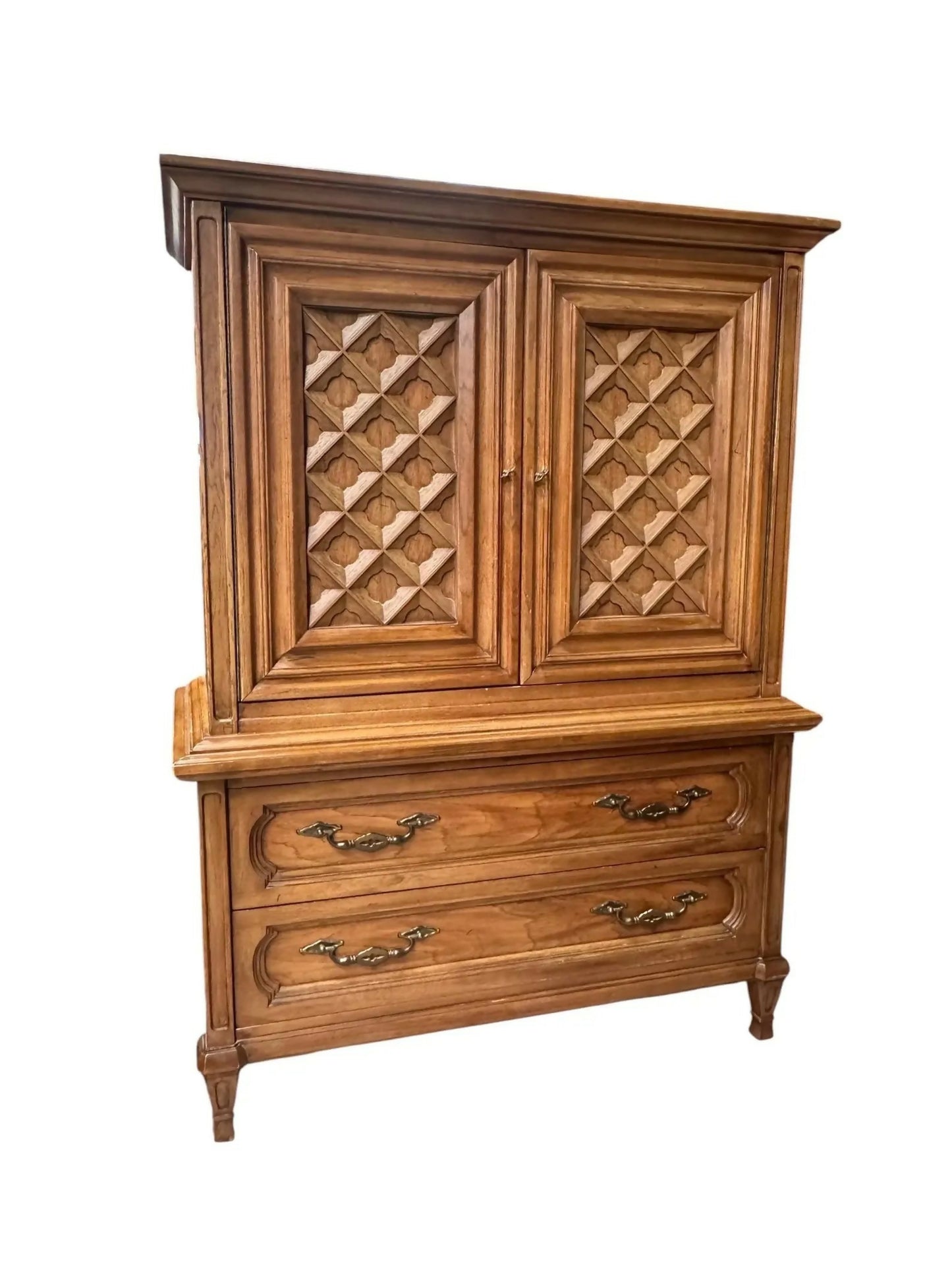 Vintage mid century Maple linen cupboard drawers by Thomasville