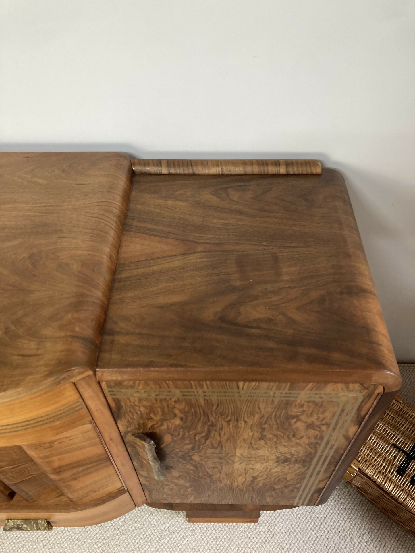 Art Deco Walnut Sideboard Cocktail Cabinet by F.H Marshall
