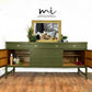Large Vintage Nathan Sideboard in Bancha Green, olive green mid century drink cabinet, TV stand, media unit,