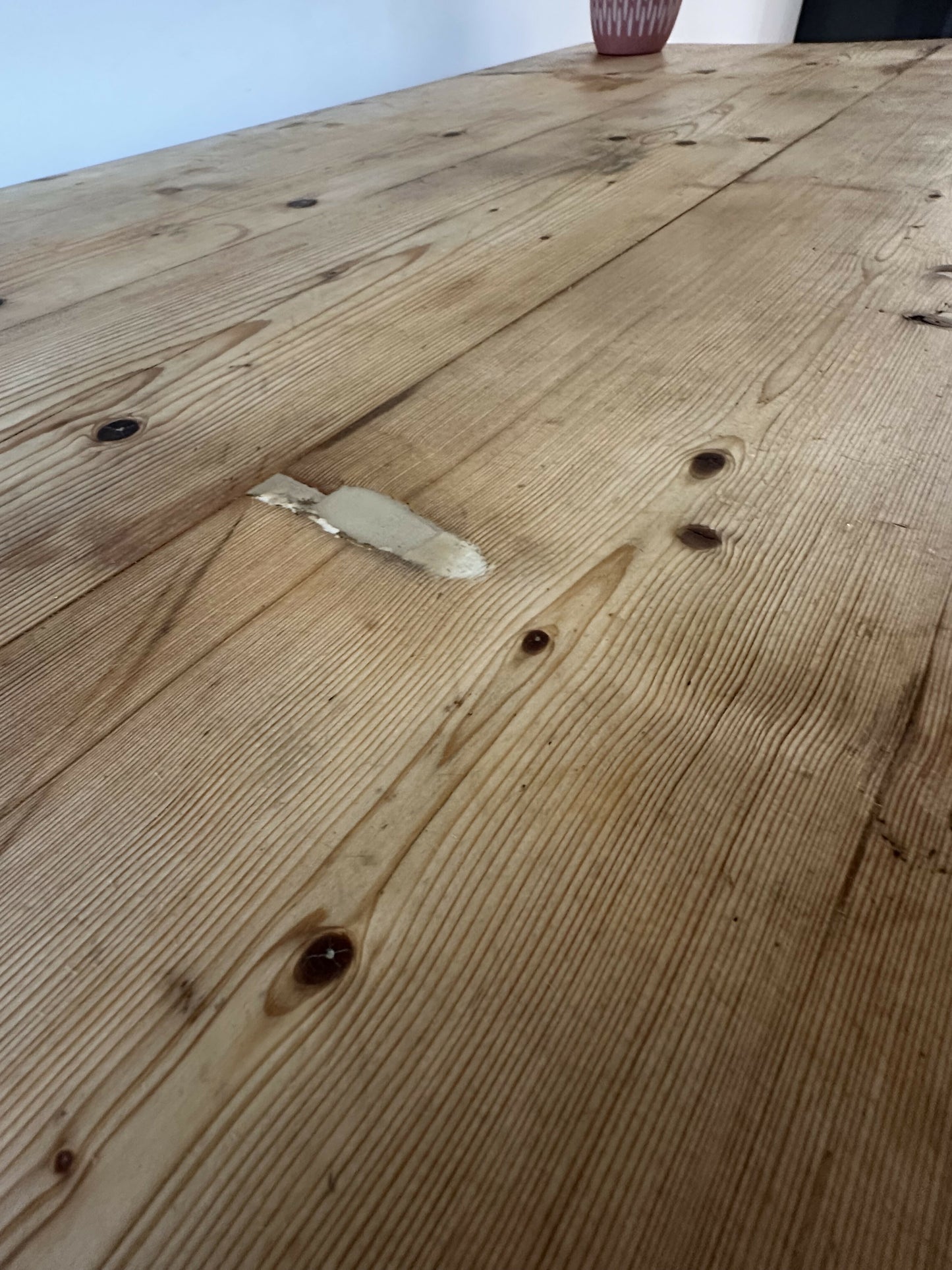 Vintage Farmhouse Dining Table Rustic Large Farmhouse Solid Stripped Pine