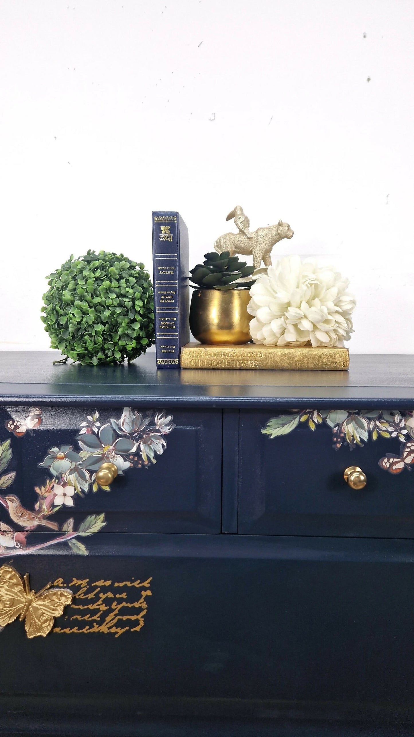 Stag navy chest of drawers