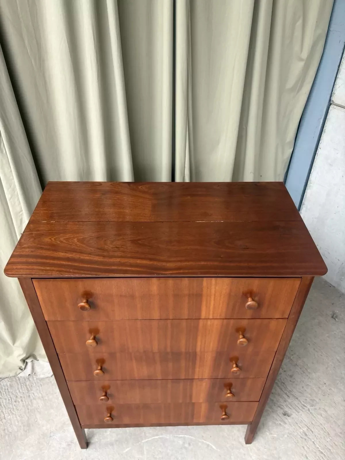 Tall Vintage Mid Century Chest Of Drawers Tallboy Retro Scandi Danish R1200