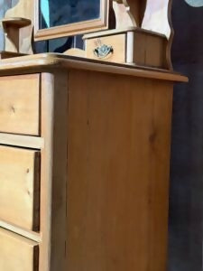 Antique Mid Victorian Pine Mirrored Dressing Chest of Two Over Two Drawers, c.1850