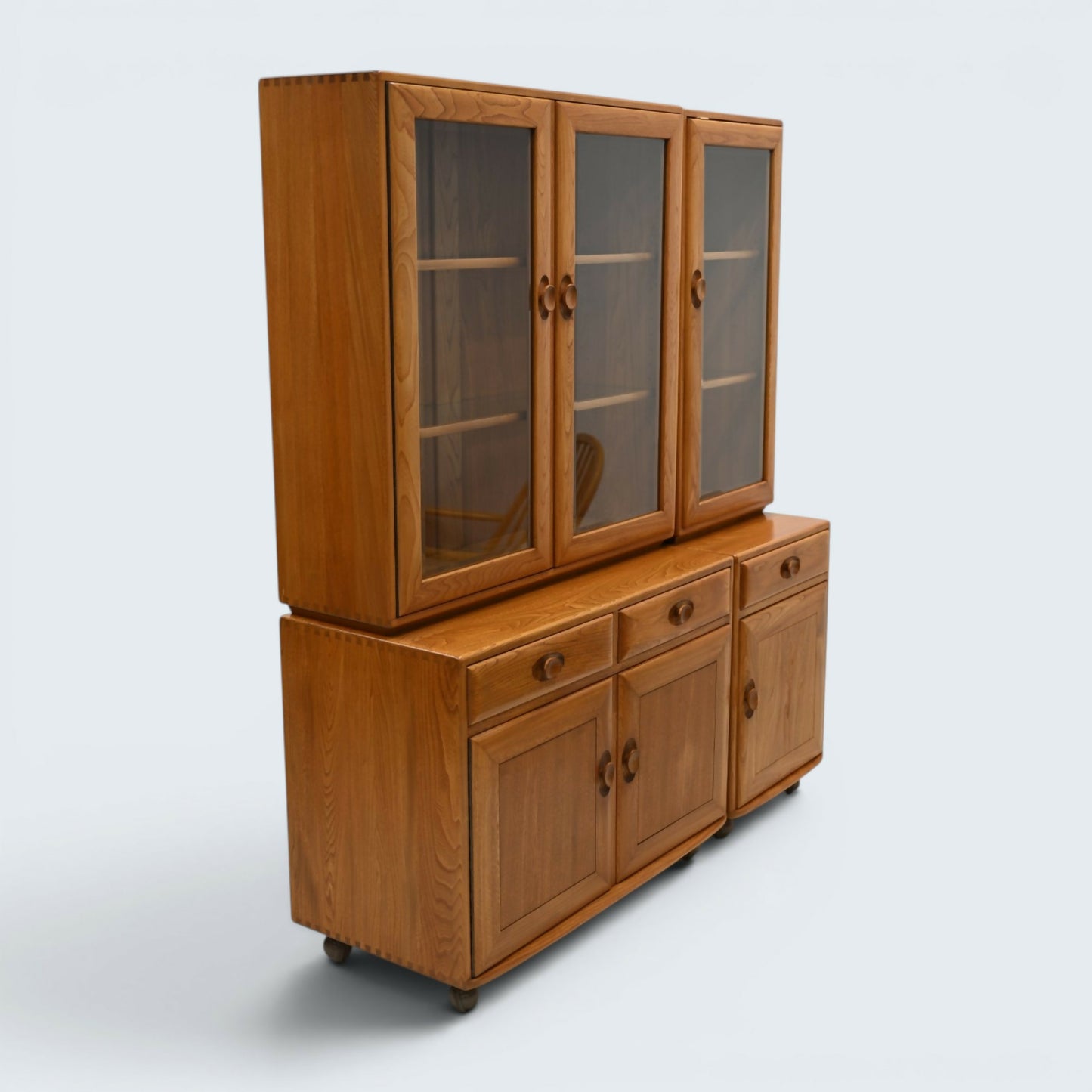 Ercol Windsor Wall Unit Display Cupboard 4 Piece Light Finish FREE UK Delivery