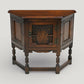Old Charm Canted Table With Cupboard Hall Table In Tudor Brown FREE UK Delivery. SBR11120/3010E