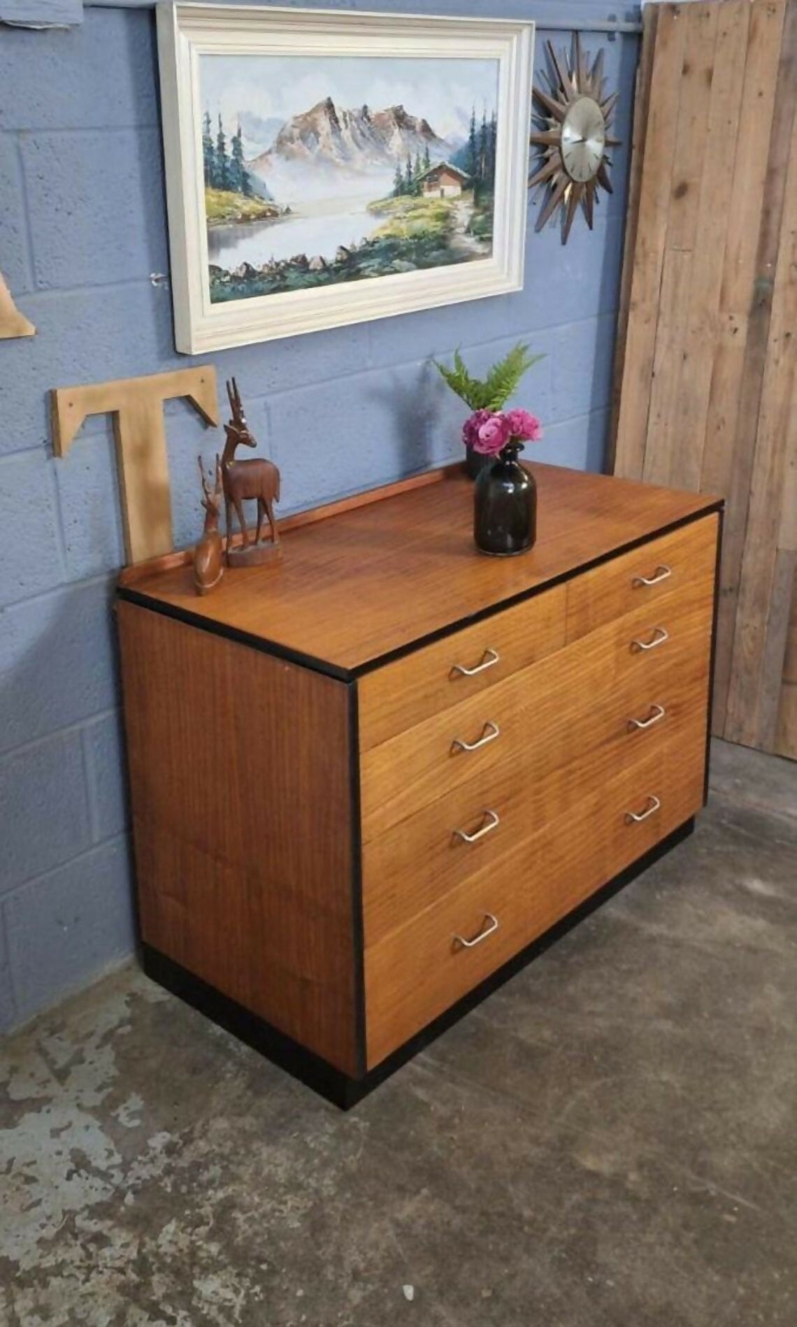 Chest of drawers ~ Teak ~ Vintage Industrial ex M.O.D. 1965