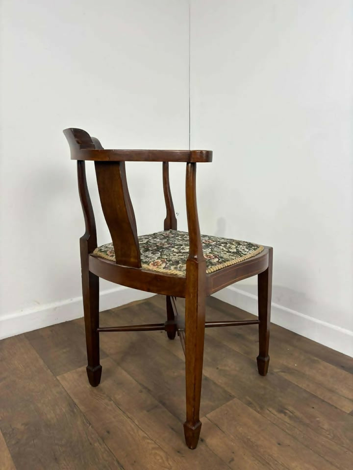 Edwardian Inlaid Mahogany Corner Chair