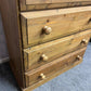 Vintage Pine Chest of 4 Deep Drawers Knob Handles Sturdy