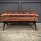 Hand Dyed Buttoned Leather Footstool