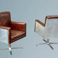 Two Hand Dyed Brown Leather Aviators Swivel Captains Chairs