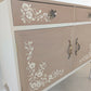 Elegant Vintage Taupe Cabinet Sideboard with Queen Anne Legs
