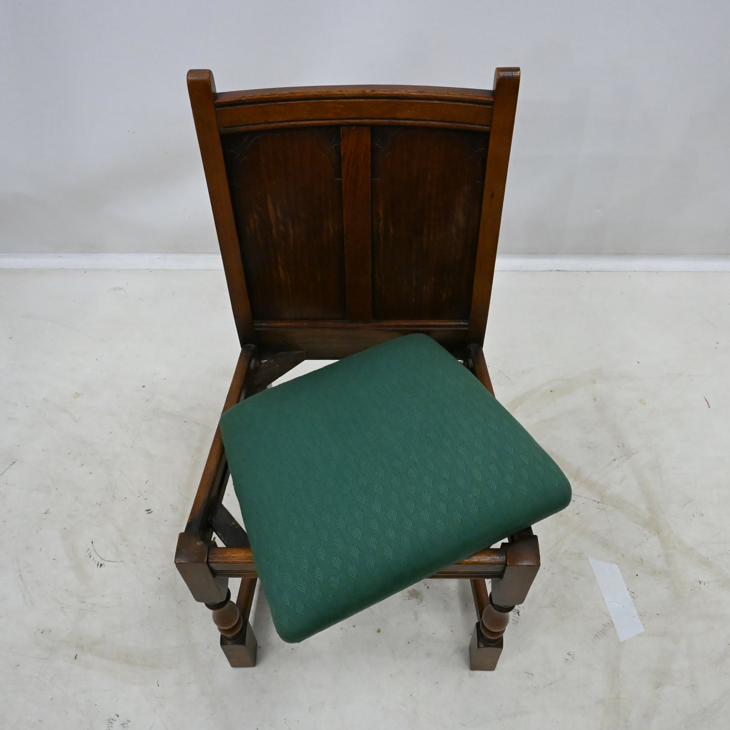 4 Old Charm Style Dining Chairs Oak Green Drop In/On Seats FREE UK Delivery*
