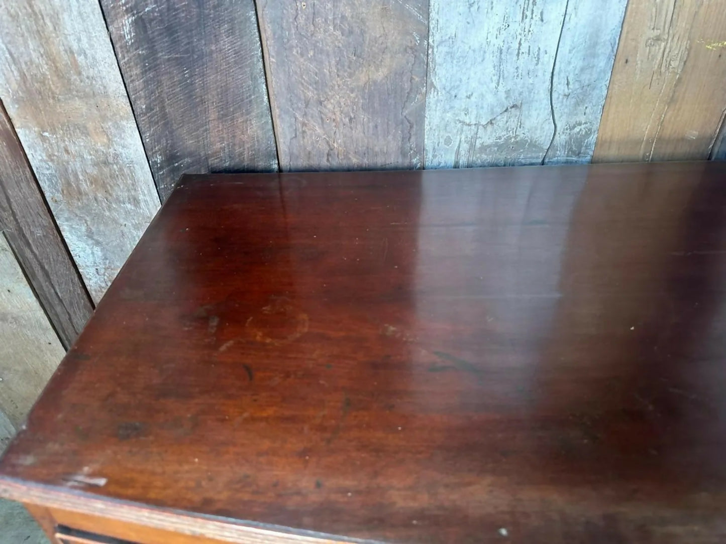 Antique Georgian Bowfront Two over Two Chest of Drawers, c 1820