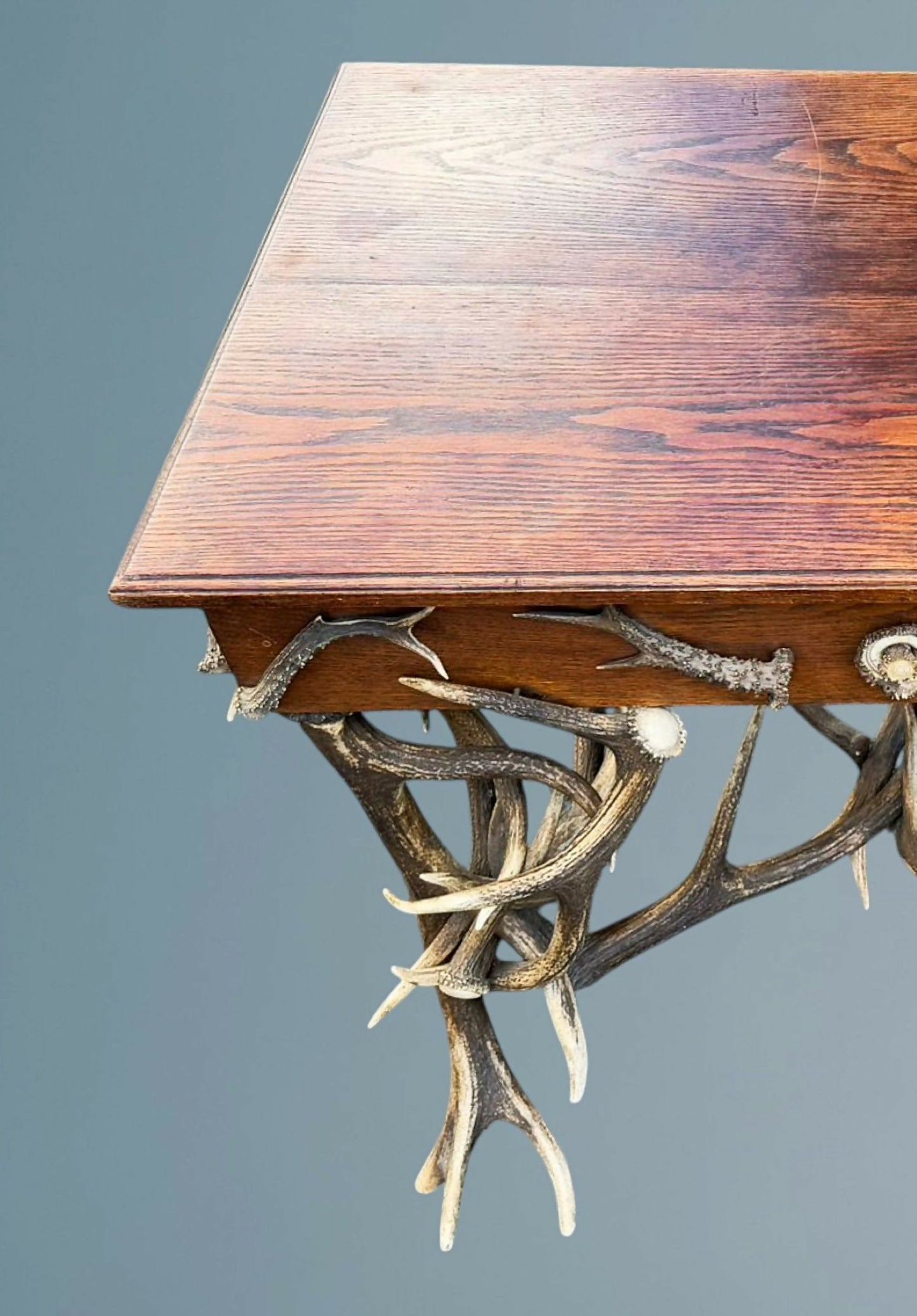 19th Century Antique Black Forest Antler Table
