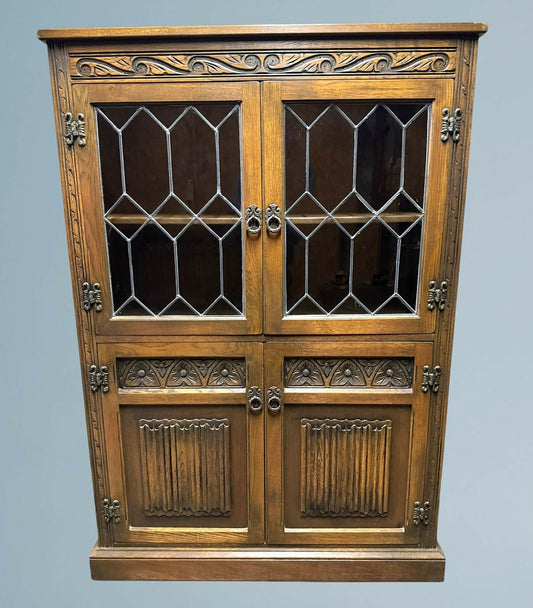 Wood Bros Old Charm Light Oak Bookcase / Display Cabinet