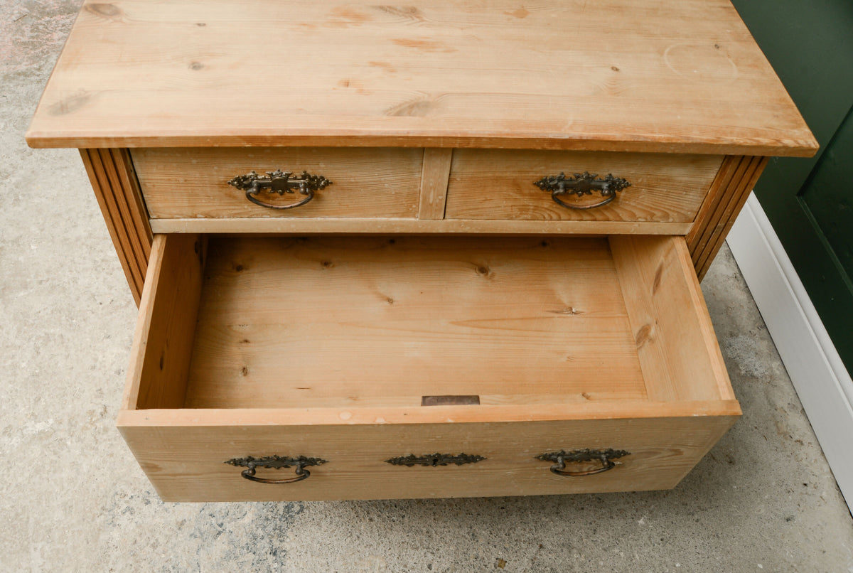 Antique Pine Chest of Drawers - 2 Over 2 - Edwardian