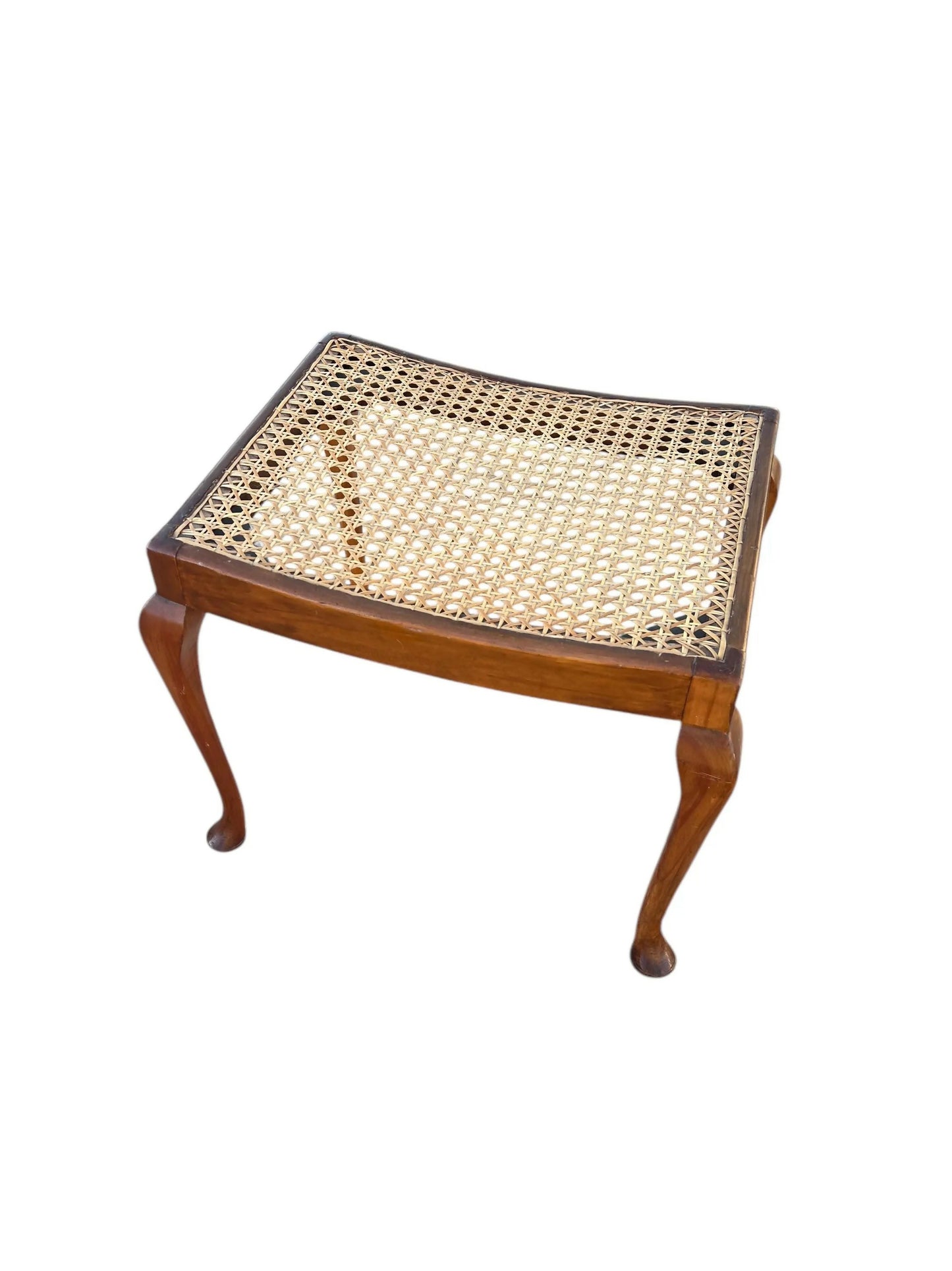 Queen Anne style Rattan foot stool