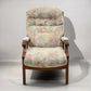 Ercol Style Armchair Easy Chair Very Sturdy Floral Upholstery FREE UK Delivery*