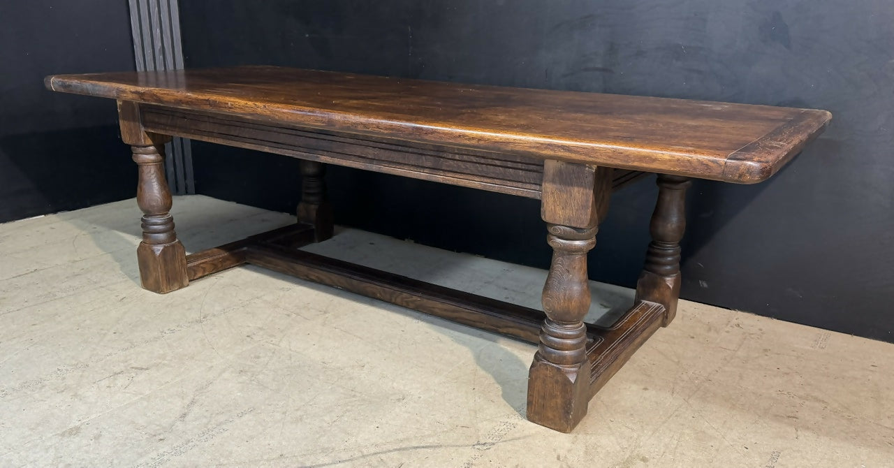Very Deep & Long Oak Farmhouse Dining Table