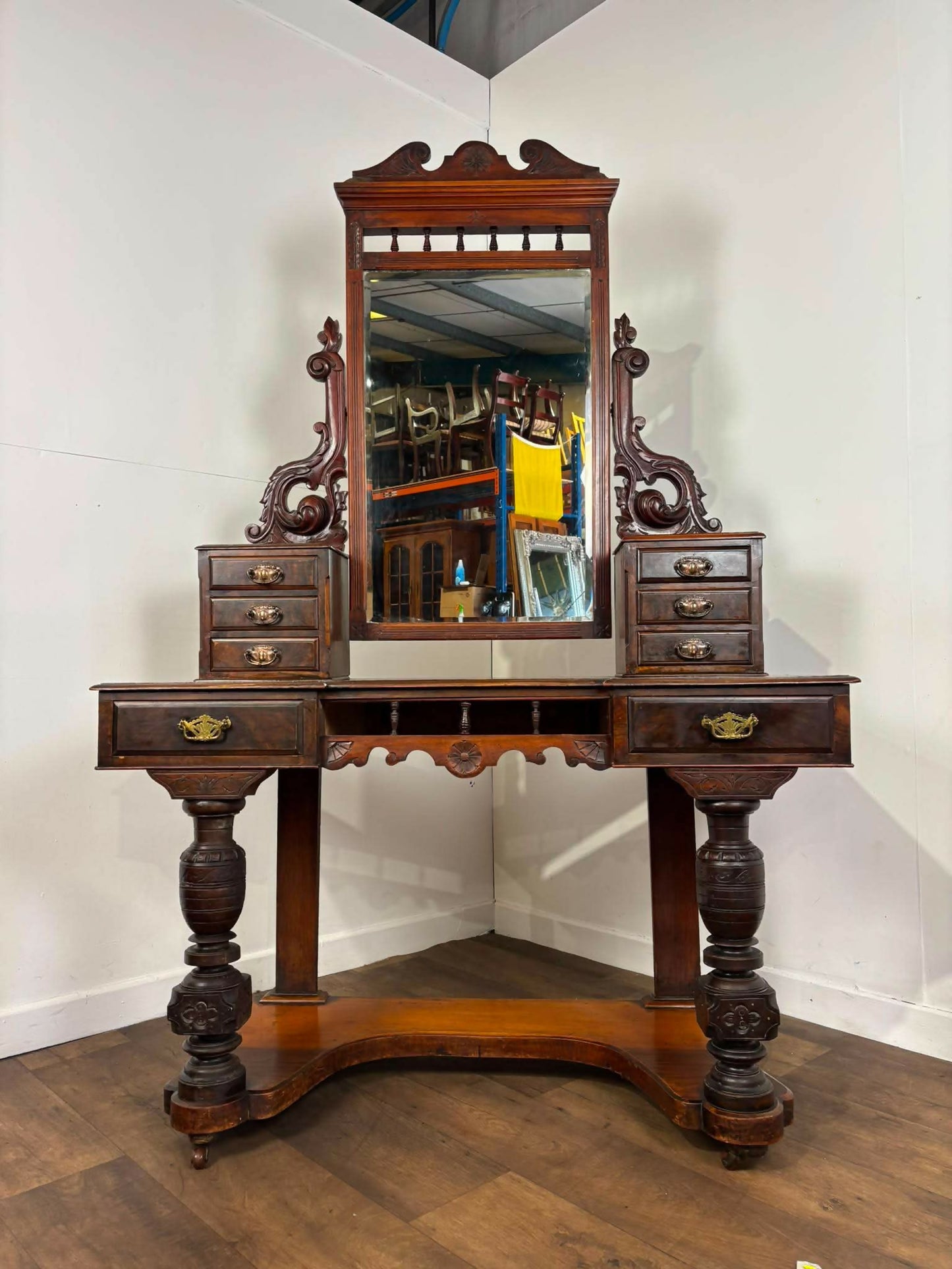 Victorian Burr Walnut Duchess Dressing Table