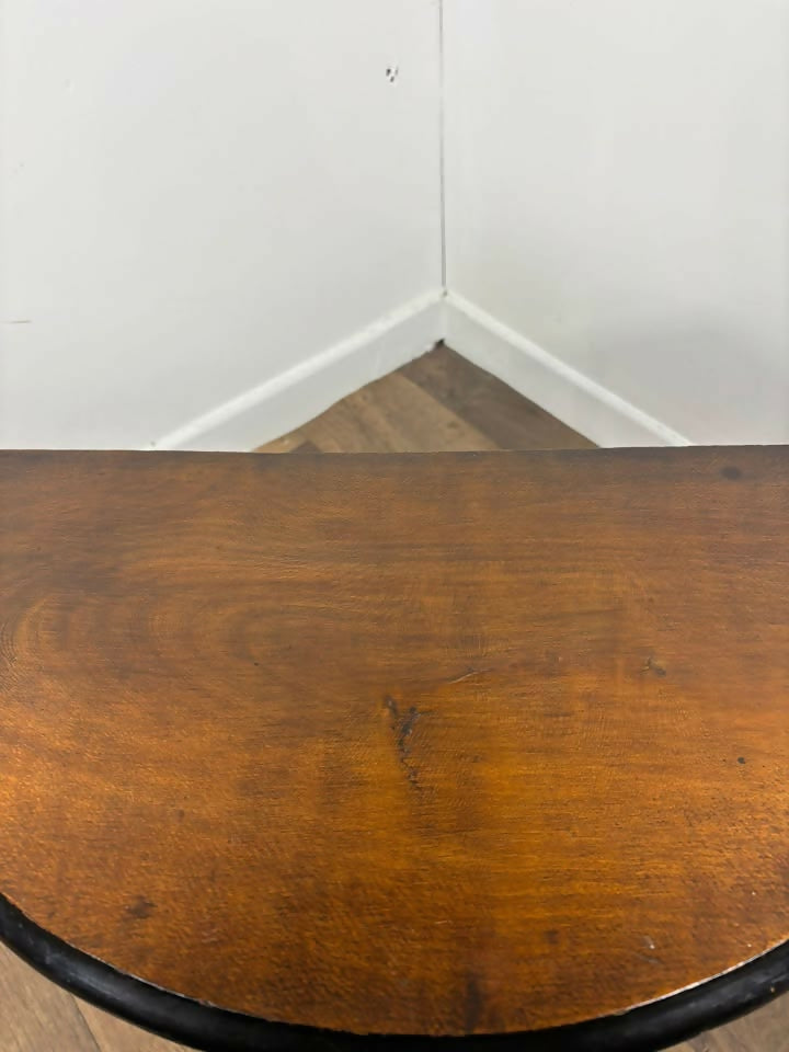 Antique Style Demi Lune Side Table on Reeded Supports
