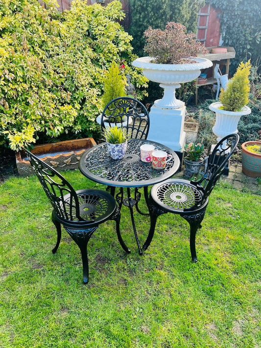 Garden Furniture Patio Set in Black 3 Seater