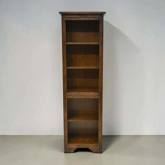 Old Charm Narrow Bookcase Finish 4 Shelves Light Oak Carvings FREE UK Delivery*