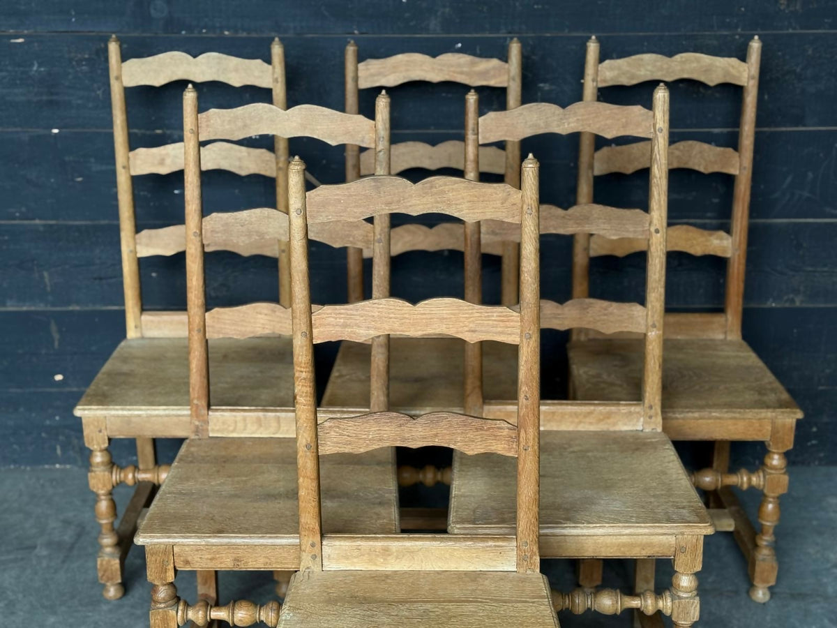 Set 6 Oak Farmhouse Dining Table