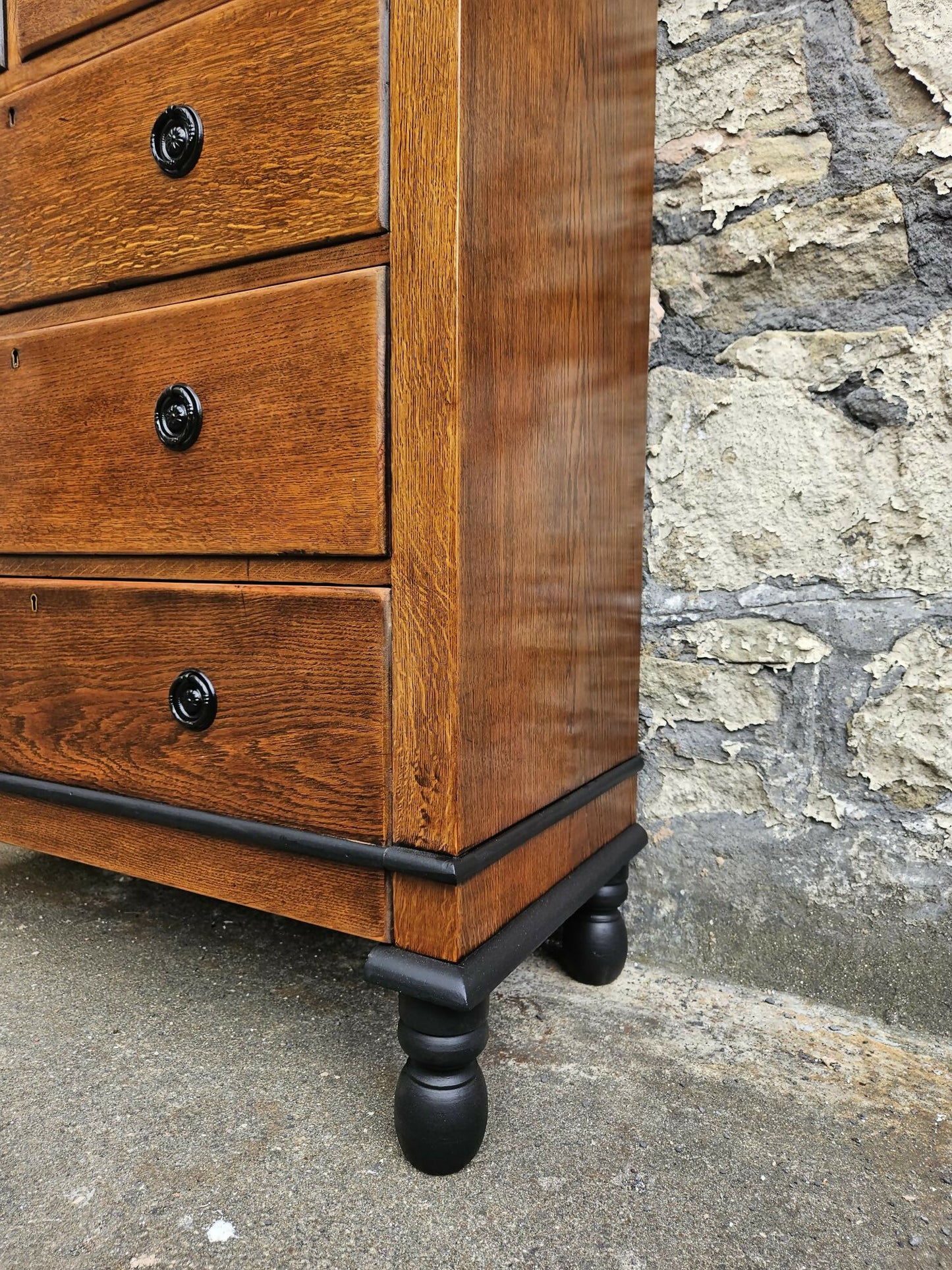Vintage Oak Chest Of Drawers Five Drawer Lovely Detailing Super Proportions