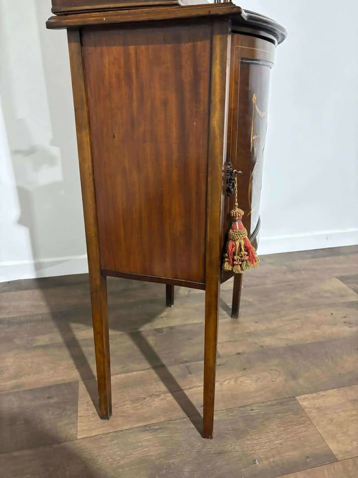 Edwardian Inlaid Mahogany Sheraton Revival Display Cabinet