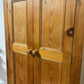 Waxed Solid Pine Two Door Wardrobe / Hall Cupboard
