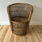 Vintage Bamboo Cane Peacock Chair Wicker Boho Tiki Mid Century Chair