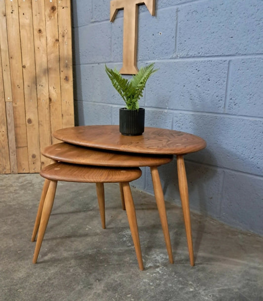ERCOL PEBBLE TABLES ~ MID CENTURY ~ VINTAGE ~ RESTORED