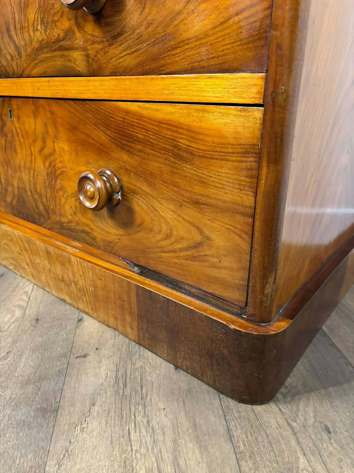 Victorian Flame Mahogany Chest of Drawers