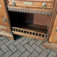 Arts & Crafts French Walnut Bookcase / Cupboard With Fitted Shelves & Drawers