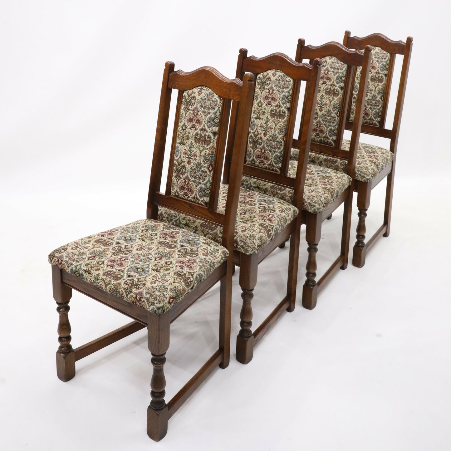 4 Dining Chairs Old Charm Tudor Brown #2067 Whempstead Fabric FREE* UK Delivery. SBR9545/1109D