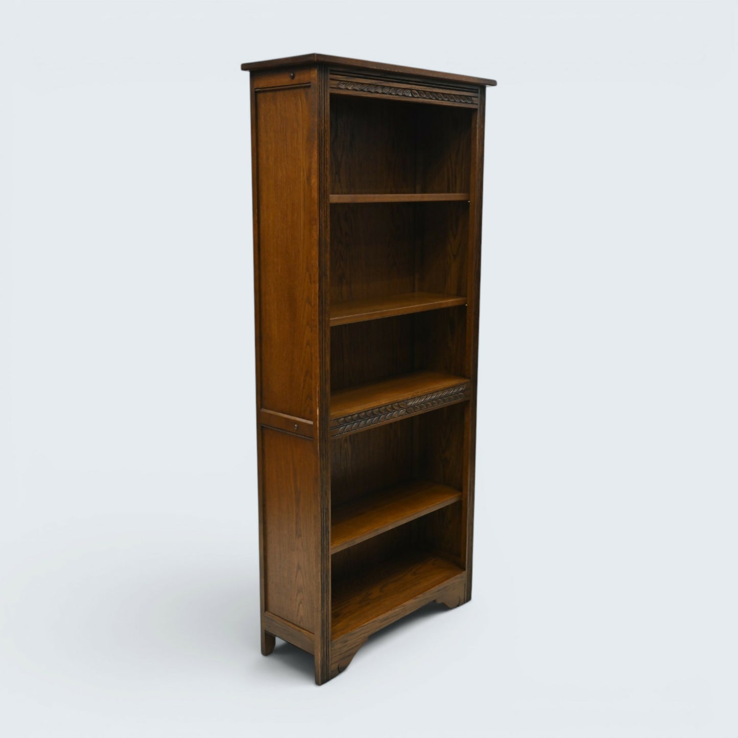 Old Charm Open Bookcase 4 Shelves Light Oak Finish Carvings FREE UK Delivery*