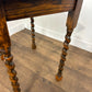 Vintage Oak Side Table With Barley Twist Legs