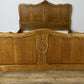 Bed Vintage French Louis XVI Oak Double Bed Frame Carved Headboard LOT 6376