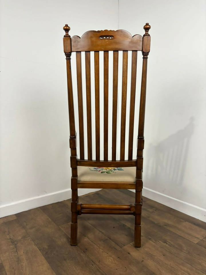Reproduction Bar Back Mahogany Framed Armchair