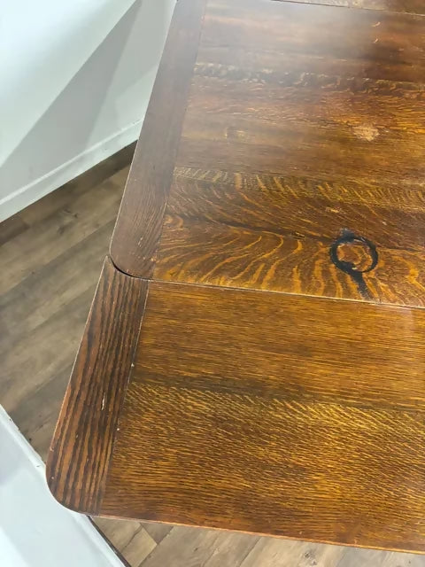 Vintage Oak Barley Twist Draw Leaf Dining Table