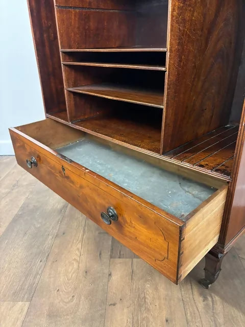 Edwardian Mahogany Open Music Cabinet / Bookcase