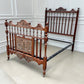 Antique Edwardian Carved Walnut Double Bed