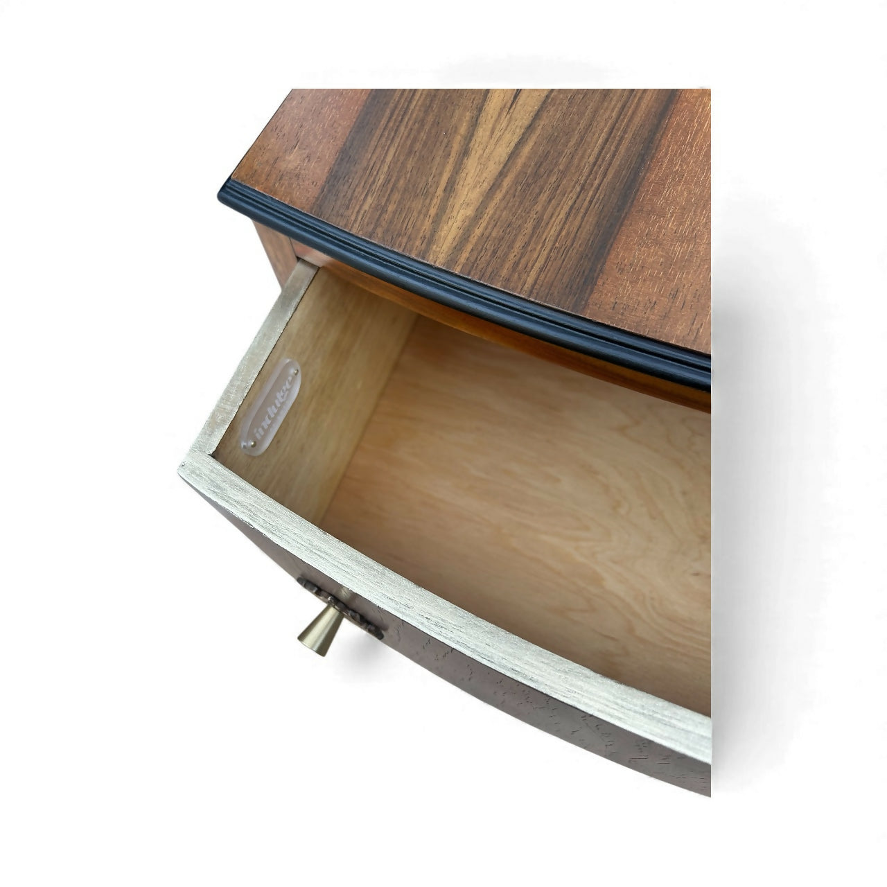 Floral Refinished Vintage Slim Tall Boy Chest of Drawers