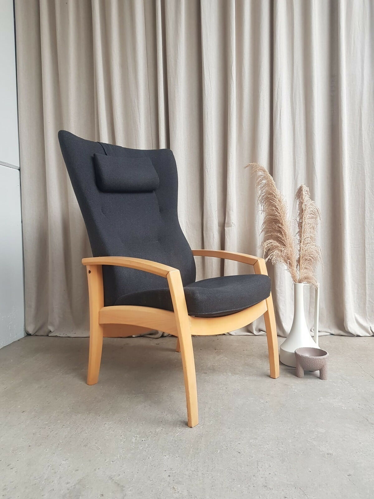 Vintage Mid Century Design Danish Beech Recliner Chair Farstrup Scandi Retro R266