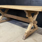 French Oak X Support Farmhouse Dining Table